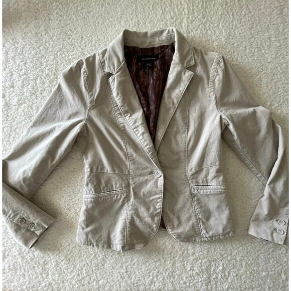 Calvin Klein women’s khaki corduroy fall blazer jacket Sz med fits small - Picture 1 of 9